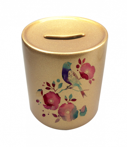 กระปุกออมสิน พิมพ์รูป Bird&amp;Flower Piggy Bank